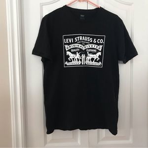 LEVI STRAUSS Men’s Original Logo Black Short Sleeve Tee Size L